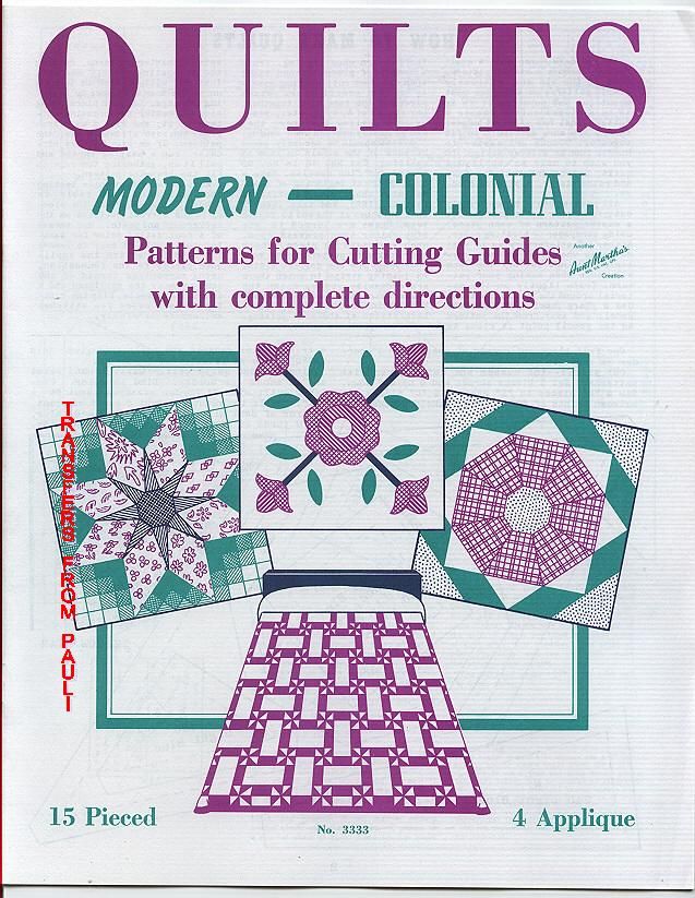 colonial quilt patterns aunt martha s pieced appliqued book 3333