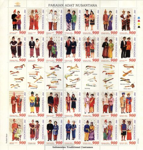 INDONESIA 2000 TRADITIONAL CUSTOMES FULL SHEET MNH  