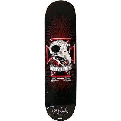 Tony Hawk Autographed Hawk Skull 2 Black Skateboard  