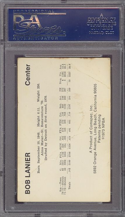 1972 Comspec Basketball Bob Lanier Pistons PSA 1 *269704  