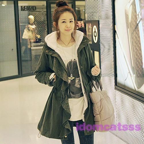 Beige Womens Gorgeous Trendy Korea Ladies Unique New Boho Trench Coat 