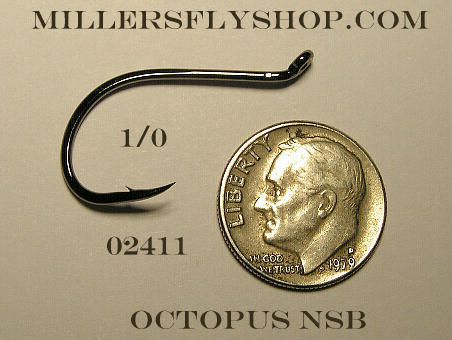 10 Pac   Gamakatsu Offset Up Eye Octopus 1/0 NSB  