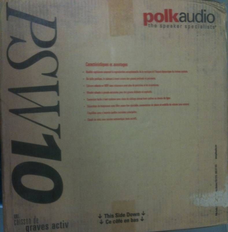 NEW Polk Audio PSW10 10 Inch Monitor Sub Black  