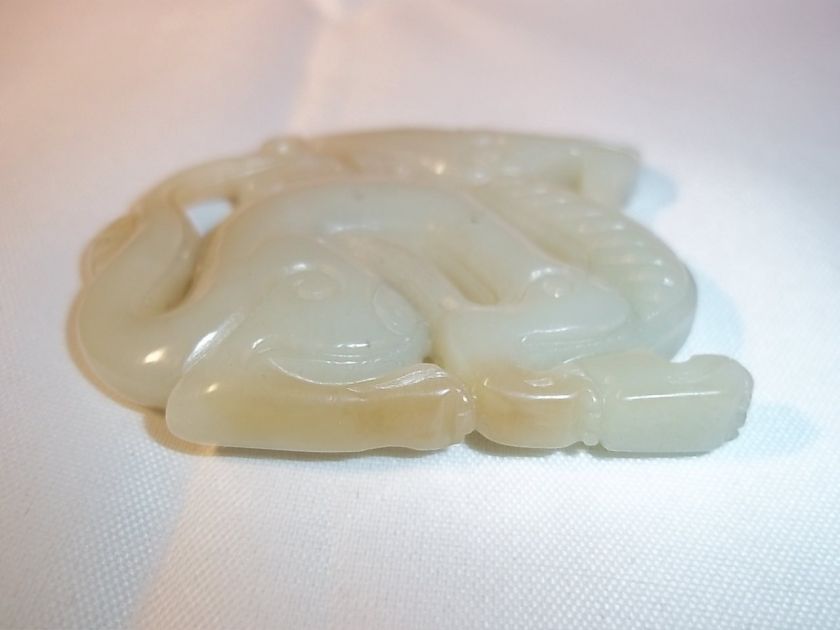 19th Century Chinese Celadon Jade Dragon  