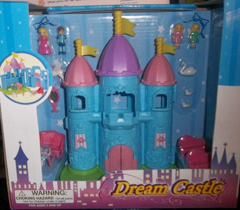 DREAM CASTLE WITH 12 PIECE MINIATURE DOLLS AND ACCESSORIES NIB  