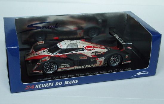 SPARK 1/43 2008 PEUGEOT 908 HDi FAP #7 JACQUES VILLENEUVE GENE 