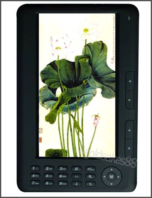 Black 7Color TFT LCD screen Buttons E book Reader 4GB  