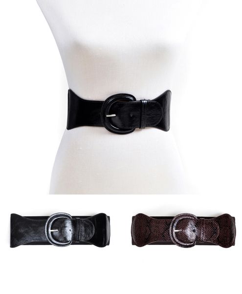 Rounded Leather Buckle Elastic Belt (LSB1480)  