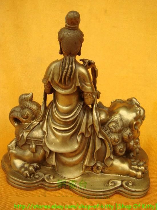 Chinese bronze Manjusri Manjushri Bodhisattva Buddha Statue 5.2 