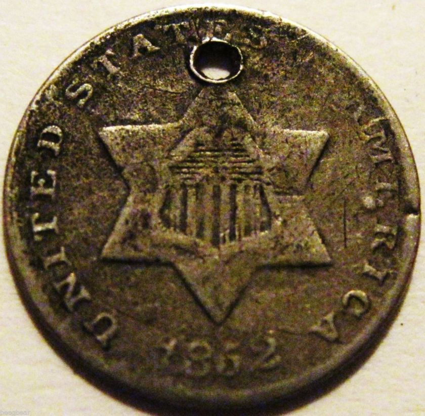 Identified as 1852, Silver 3 Cents   Type 1 in category