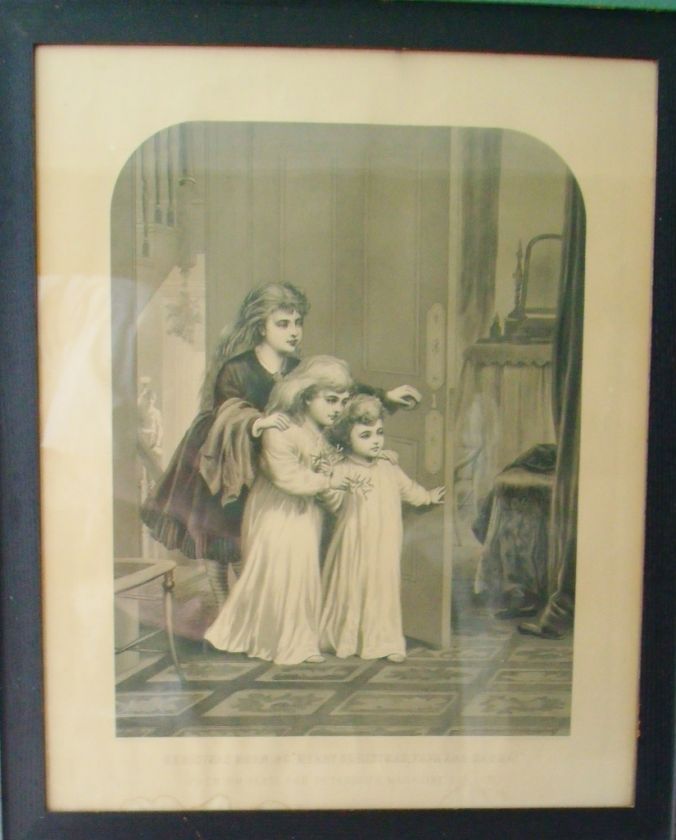 LARGE 1876 Victorian Illman Bros Engraving Christmas  