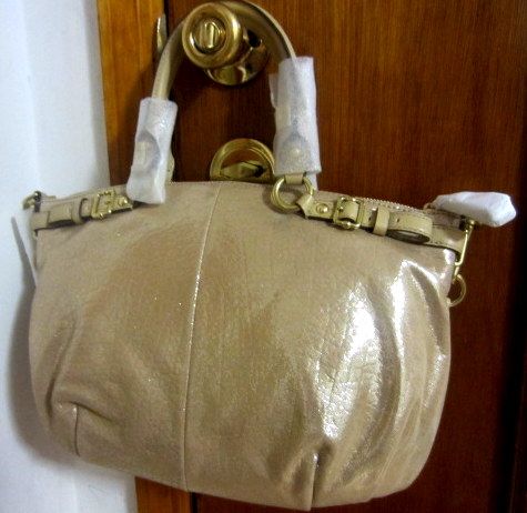 NWT COACH 18931 MADISON Embossed Metallic Gold Leather SOPHIA BAG 