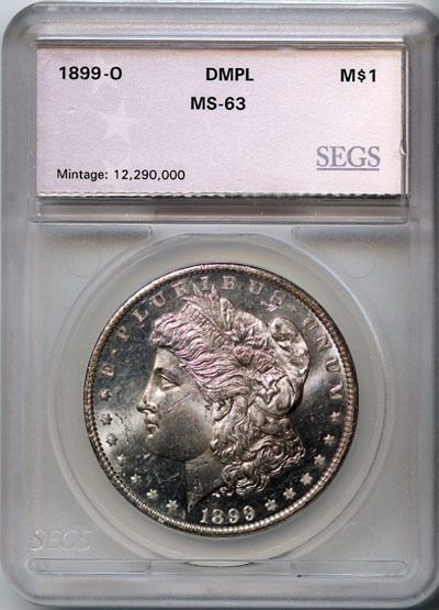 1899 O $1 Silver Morgan Dollar BU+ Slabbed + Labeled  