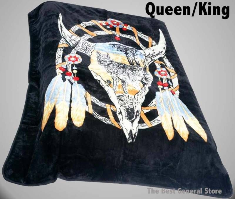 Dream Catcher Cow Skull Super Soft Blanket Queen / King  