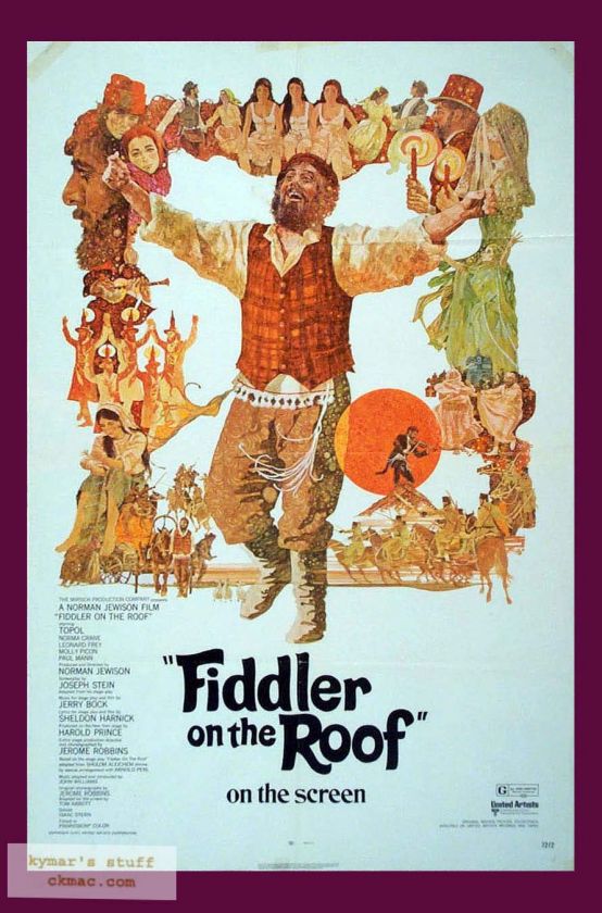 FIDDLER ON THE ROOF Musical Orig 1sheet Poster  