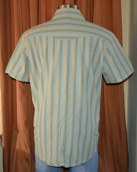   SHORT SLEEVE GREEN TAN 100% COTTON WESTERN SHIRT MENS XXL 2XL  