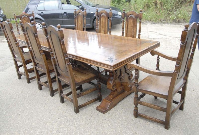 Ft French Rustic Refectory Table & William Mary Chair  