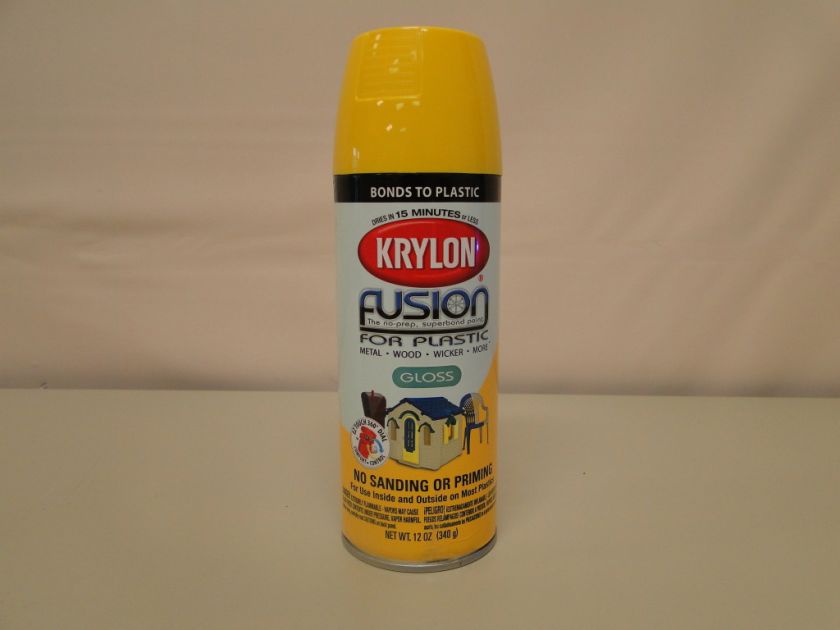 Krylon 2330 Fusion Spray Paint, Sunbeam, Gloss for Plastic Metal Wood 