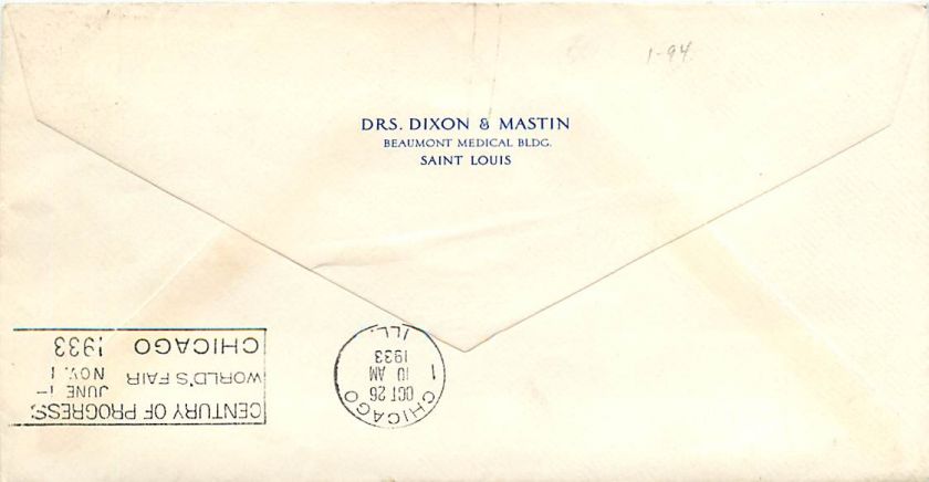 1933 Graf Zeppelin Cover   C18   Miami Chicago   Sieger 242 B  