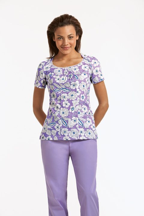 NEW CHEROKEE SCRUBS TOPS TEA TIME TULIPS 2683 TTIM  