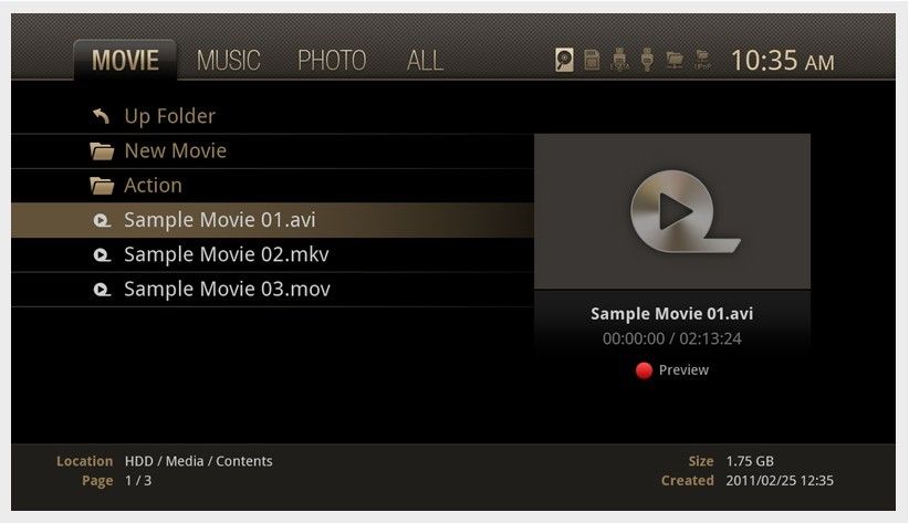 Minevox TViX Xroid A1 Network Media Player Android OS USB 3.0 e SATA 