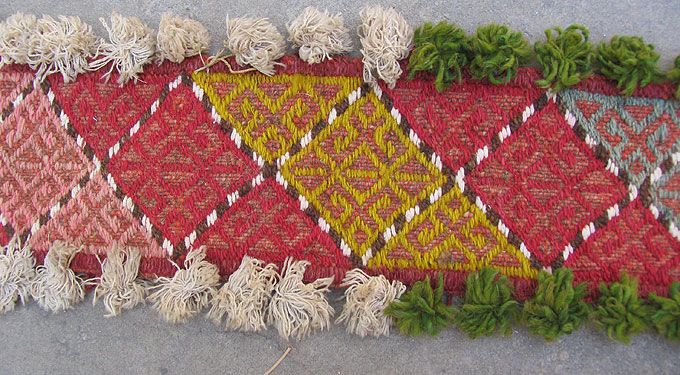 UZBEK WOOLLEN HAND WOVEN TENT BAND NOMADIC YURTS # 2930  