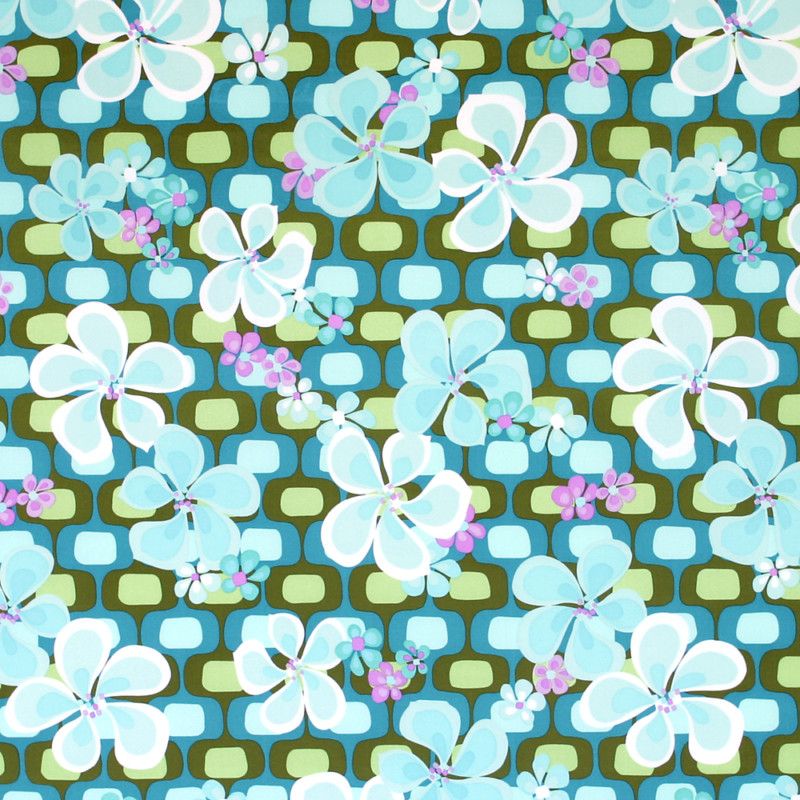 2Y LYCRA SPANDEX FABRIC 4W GEOMETRIC FLORAL PRINT  