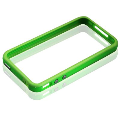 Custodia IPHONE4 Cover BUMPER per IPHONE 4 in TPU VERDE con TASTI 