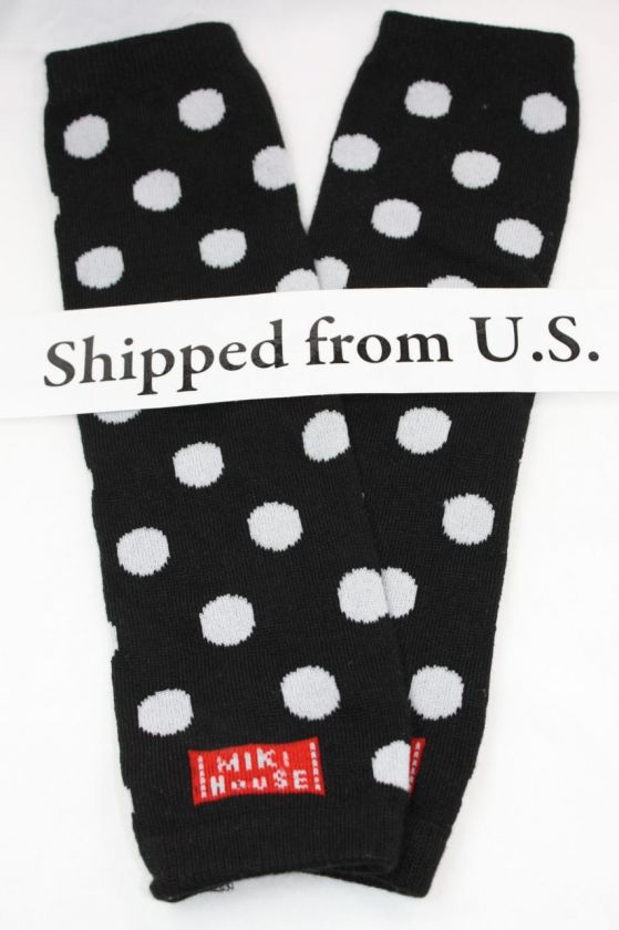 BOY GIRL LEG WARMERS LEGGINGS BABY LEGS KIDS BLACK DOTS  