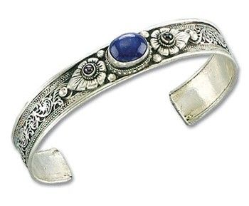 Tibetan White Metal Bracelet, Adjustable OSFA  