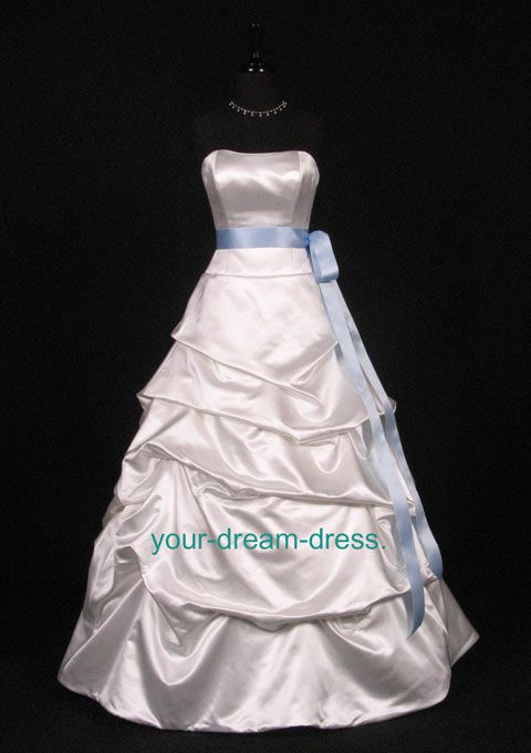 Light Blue Double Faced Satin Ribbon Sash Bridal Wedding Bridesmaid 