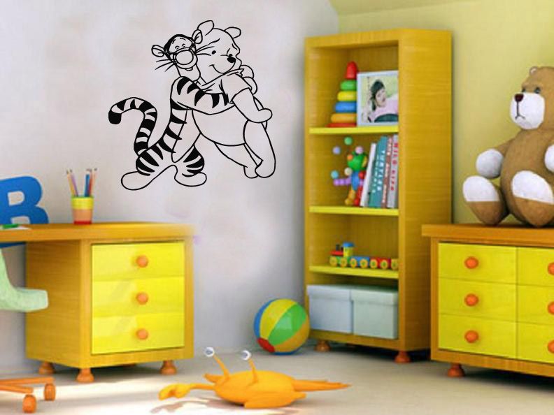 Winny The Pooh and Tigra MURAL Vinyl Decal Sticker D 133  