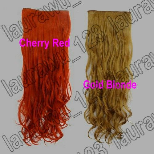Long Wavy 5 Clips On Hair Piece Extension All Color/Length Free 