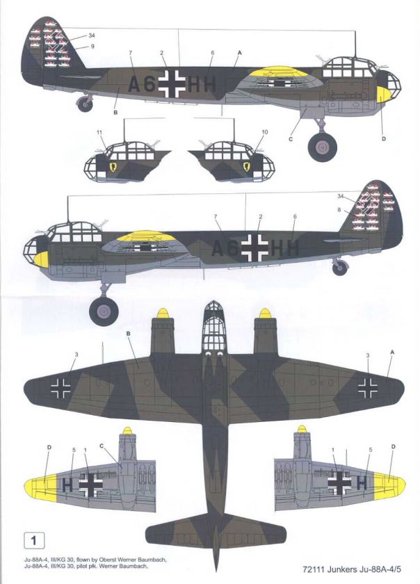 Techmod Decals 1//72 JUNKERS Ju-88A-4 Bomber