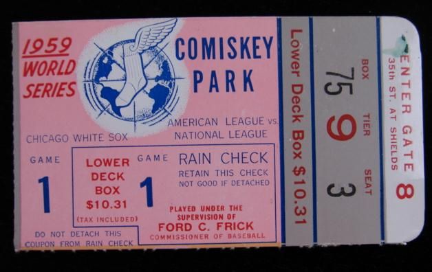   Ticket Comiskey Park Chicago White Sox American National NBL  