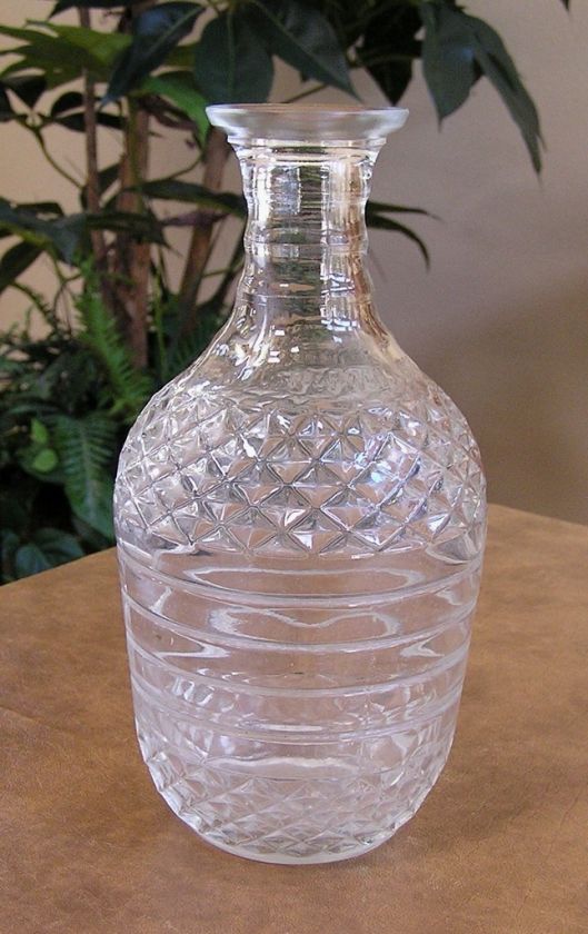 Vintage Marked Clear Glass Whiskey Bottle Decanter  