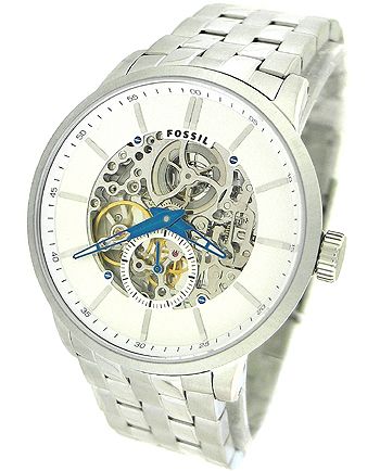 Fossil ME3019 Silver Round Dial Silver Stainless steel Mens Watch 