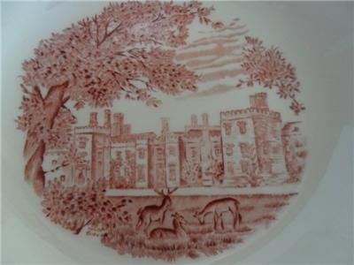 Wedgwood Queens Ware Bowl Romantic England Series Red Toile Pattern 