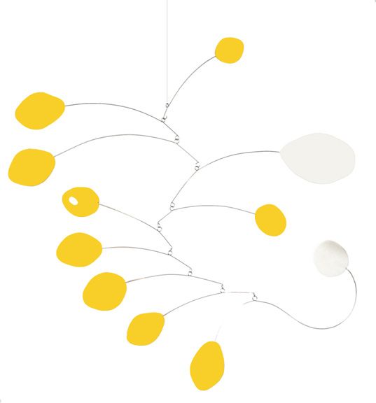 HAPPY YELLOW Modern Art Mobile hanging decor retro mod  