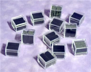 TUFTED SQUARE CLEAR ACRYLIC GEM BOXES 100 QTY BLACK  