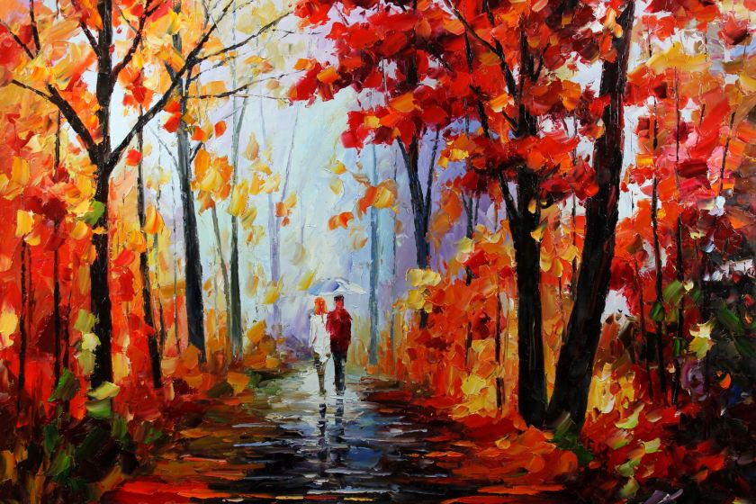   ART ORIGINAL GORGEOUS LANDSCAPE OIL PAINTING SALE WARM COLORS  