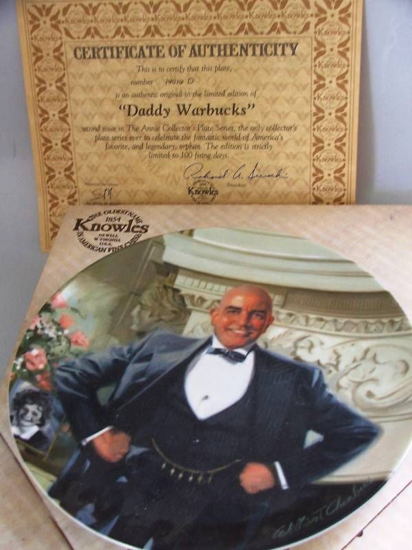 KNOWLES COLLECTOR PLATE ANNIE SERIES DADDY WARBUCKS  