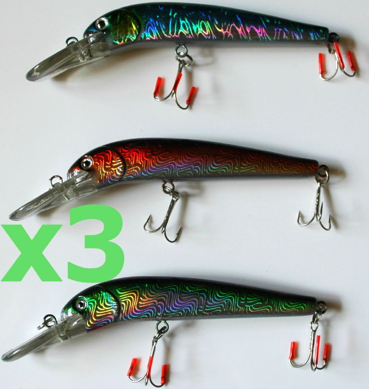 3sm WHOLESALE LOT 3 FISHING LURES CRANKBAITS baits BASS WALLEYE 5.5