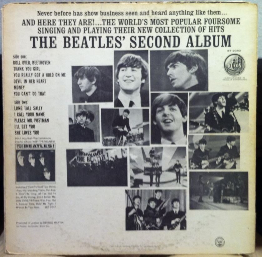 THE BEATLES second album LP ST 2080 VG 1964 Stereo Record APPLE 2nd 