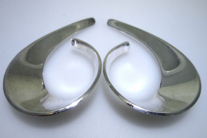   TONE VIGELAND Modernist SLING Sterling Silver Earrings Norway Designs