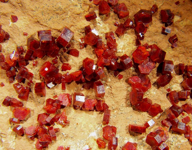 Scarlet Red VANADANITE Crystals Superb Color Morocco  