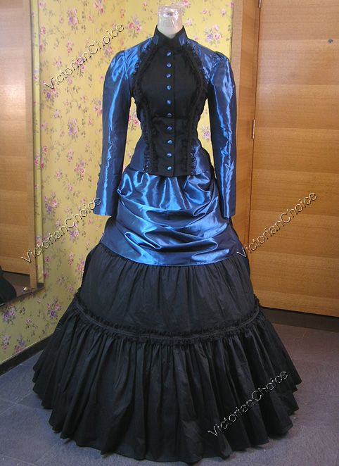 Victorian French Bustle Dress Ball Gown Cosplay 139 L  