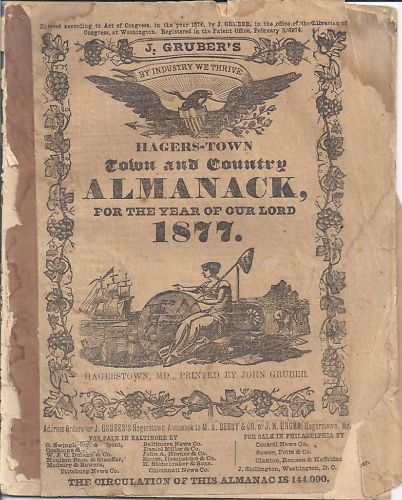 Grubers Hagerstown Town and Country Almanack 1877  