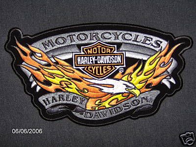 HARLEY DAVIDSON EAGLE WITH FLAMES EMBLEM LG  