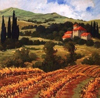 NEW Tuscan Monastery Amidst Autumn by Eva Szorc MEDIUM SCENIC 